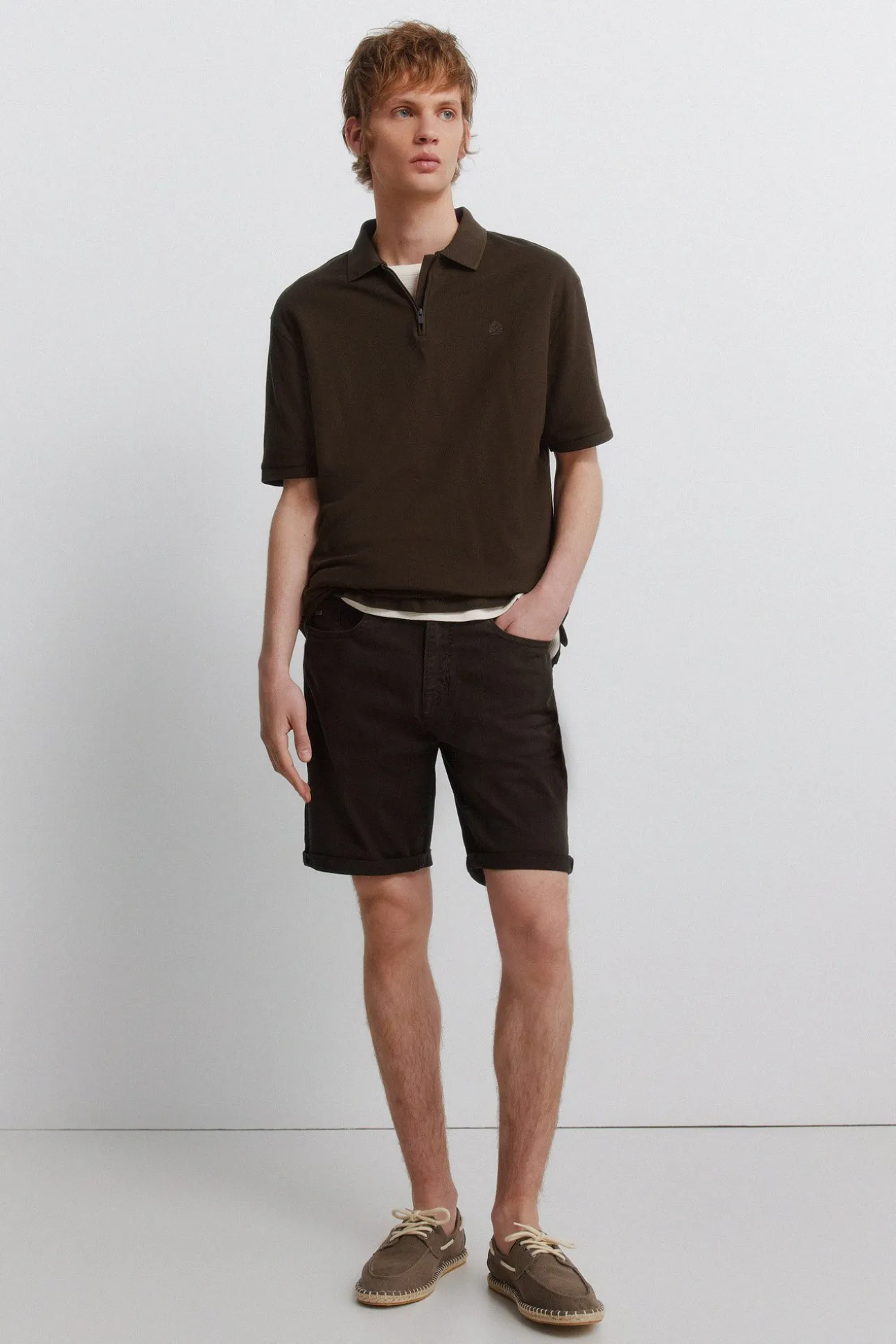 Bermuda 5 poches lavée slim fit