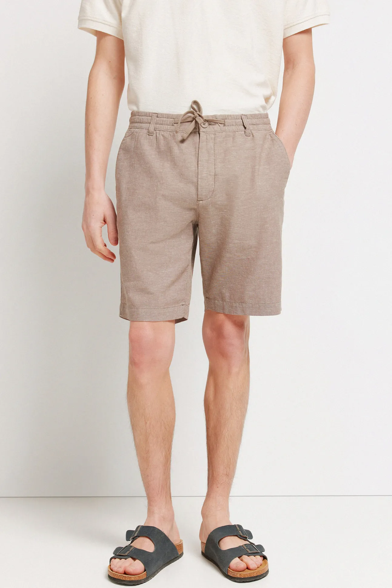 Bermuda coupe slim confortable en lin
