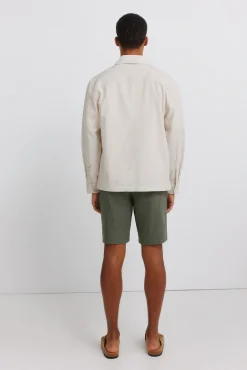 Bermuda dobby en lin comfort fit