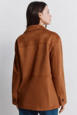 Blazer en daim synth&eacute;tique