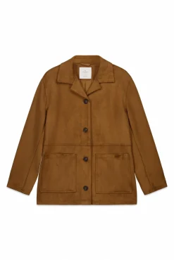 Blazer en daim synth&eacute;tique