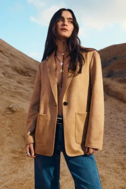 Blazer en daim synthétique