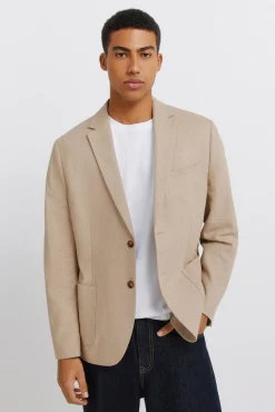 Blazer en lin et coton