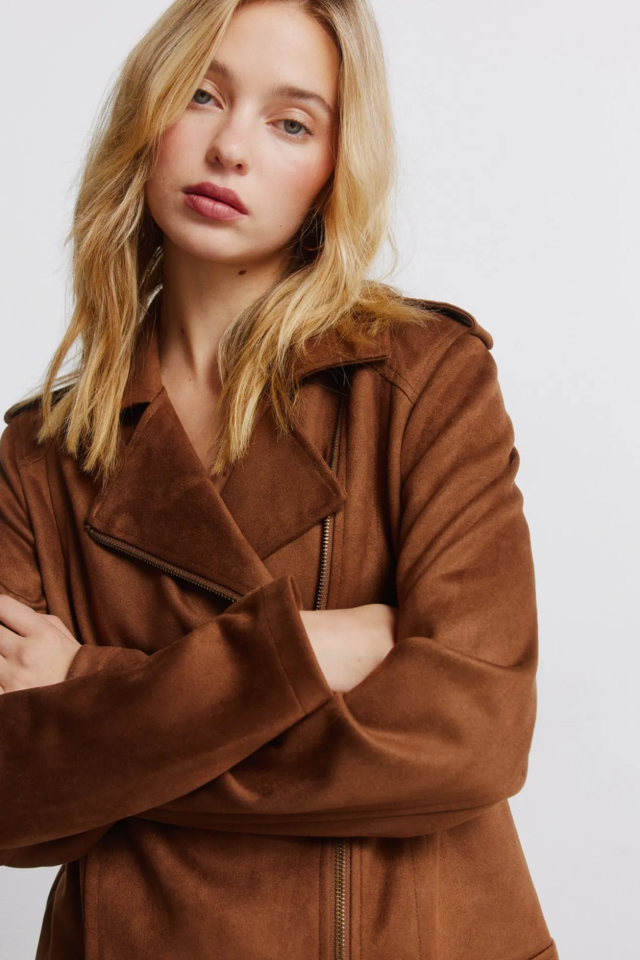 Blouson en daim avec passants