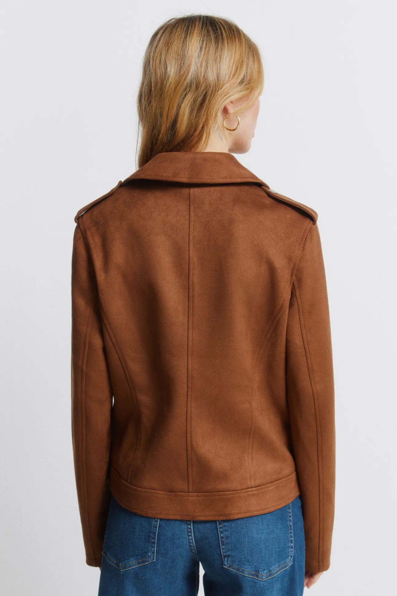 Blouson en daim avec passants