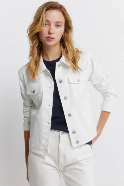Blouson en denim &eacute;cru