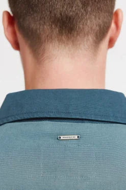 Blouson lavé à contraste en coton
