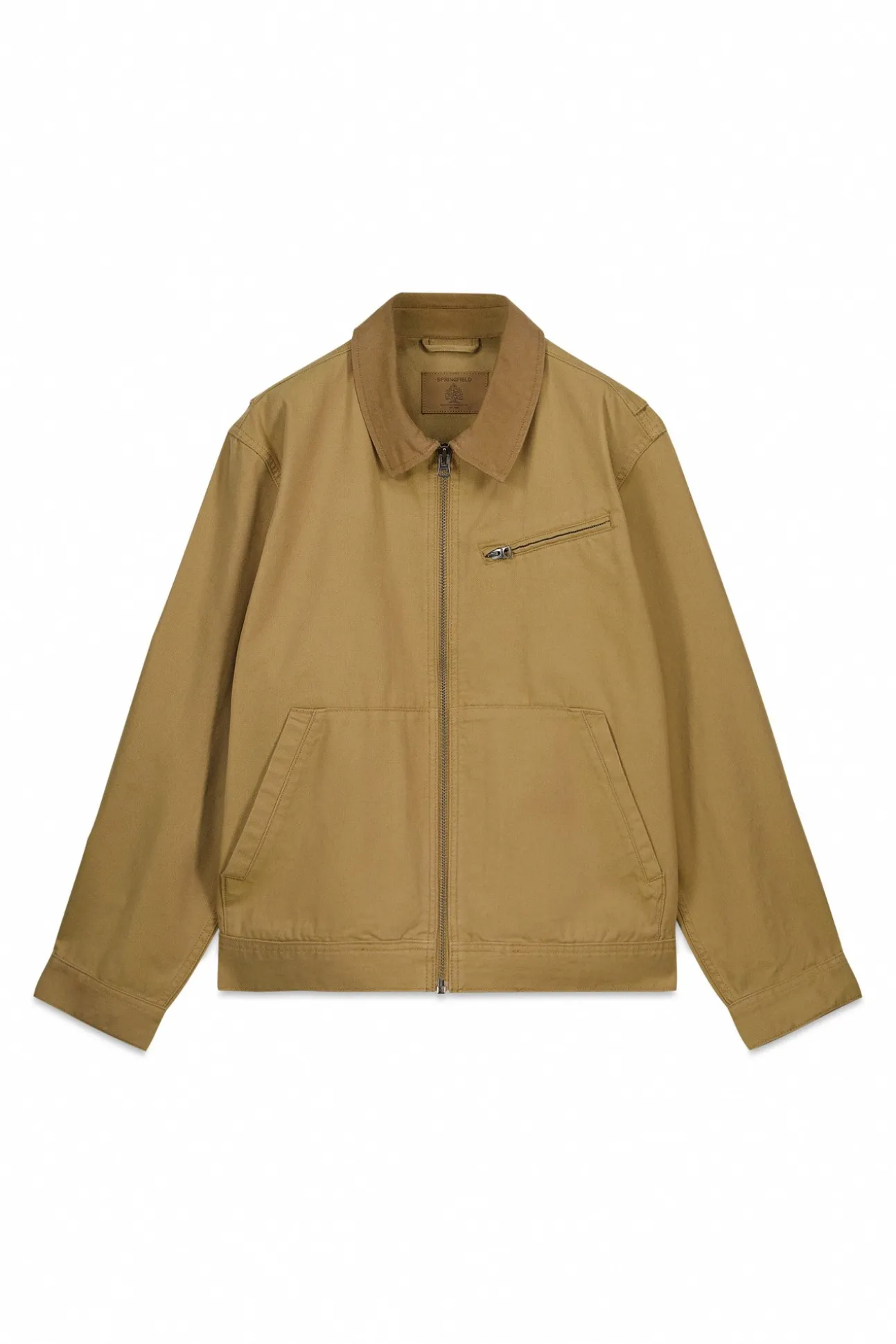 Blouson lavé à contraste en coton