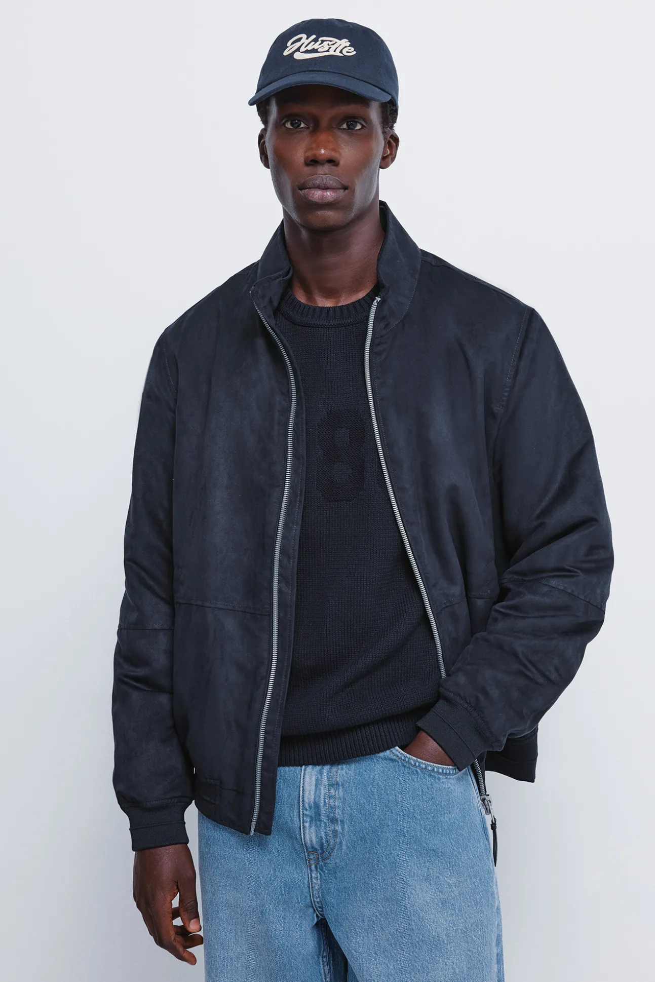Blouson matelassé effet daim
