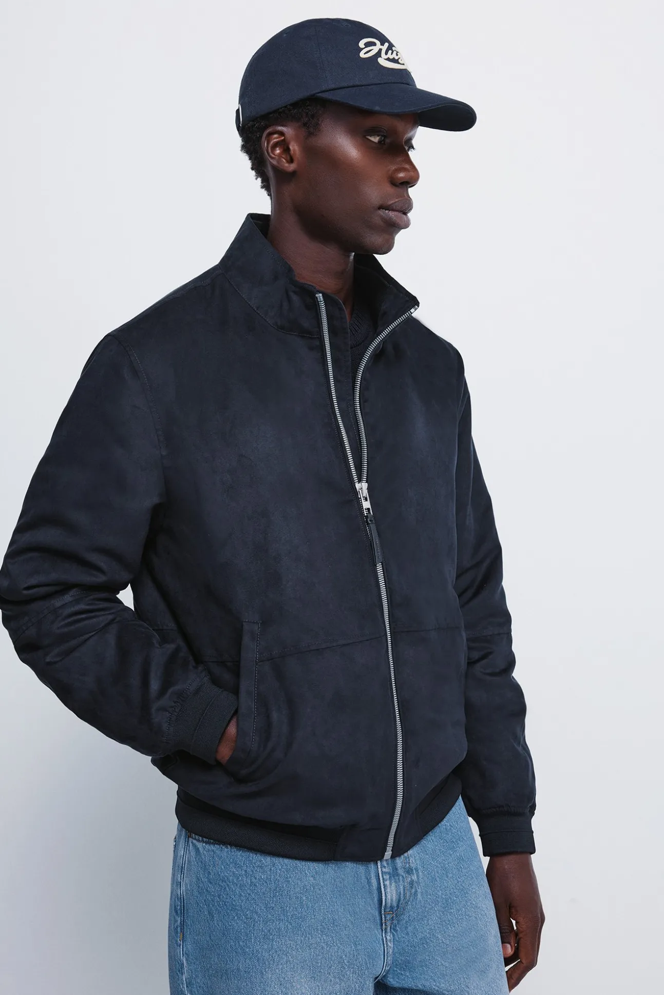 Blouson matelassé effet daim