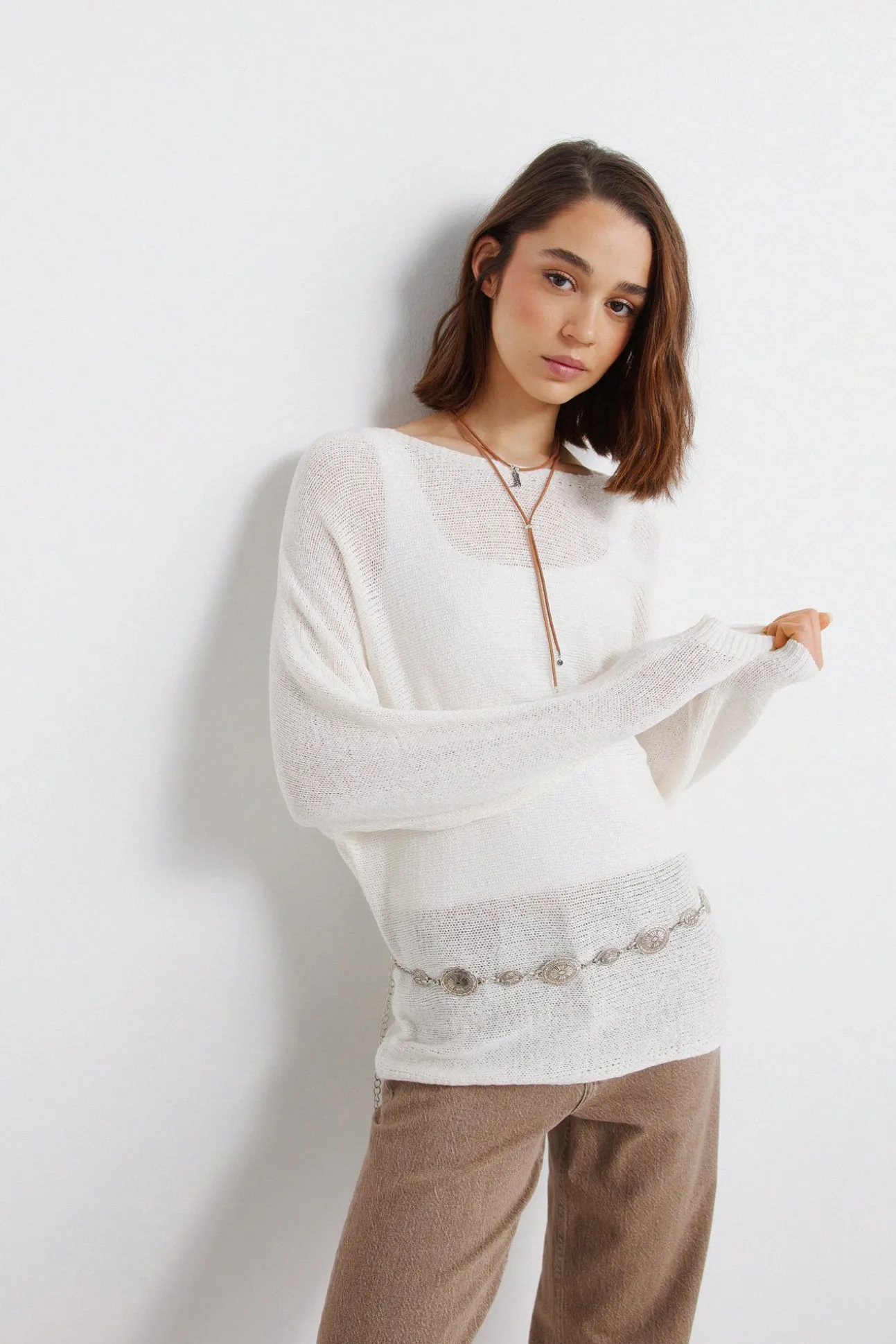 Boat neck jumper