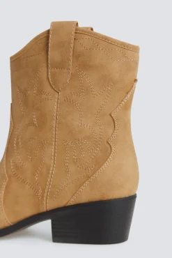 Bottes cowboy effet daim