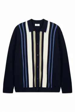 Cardigan à boutons à rayures verticales