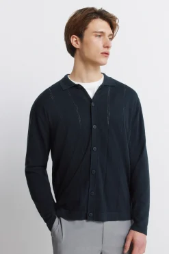 Cardigan à boutons col polo