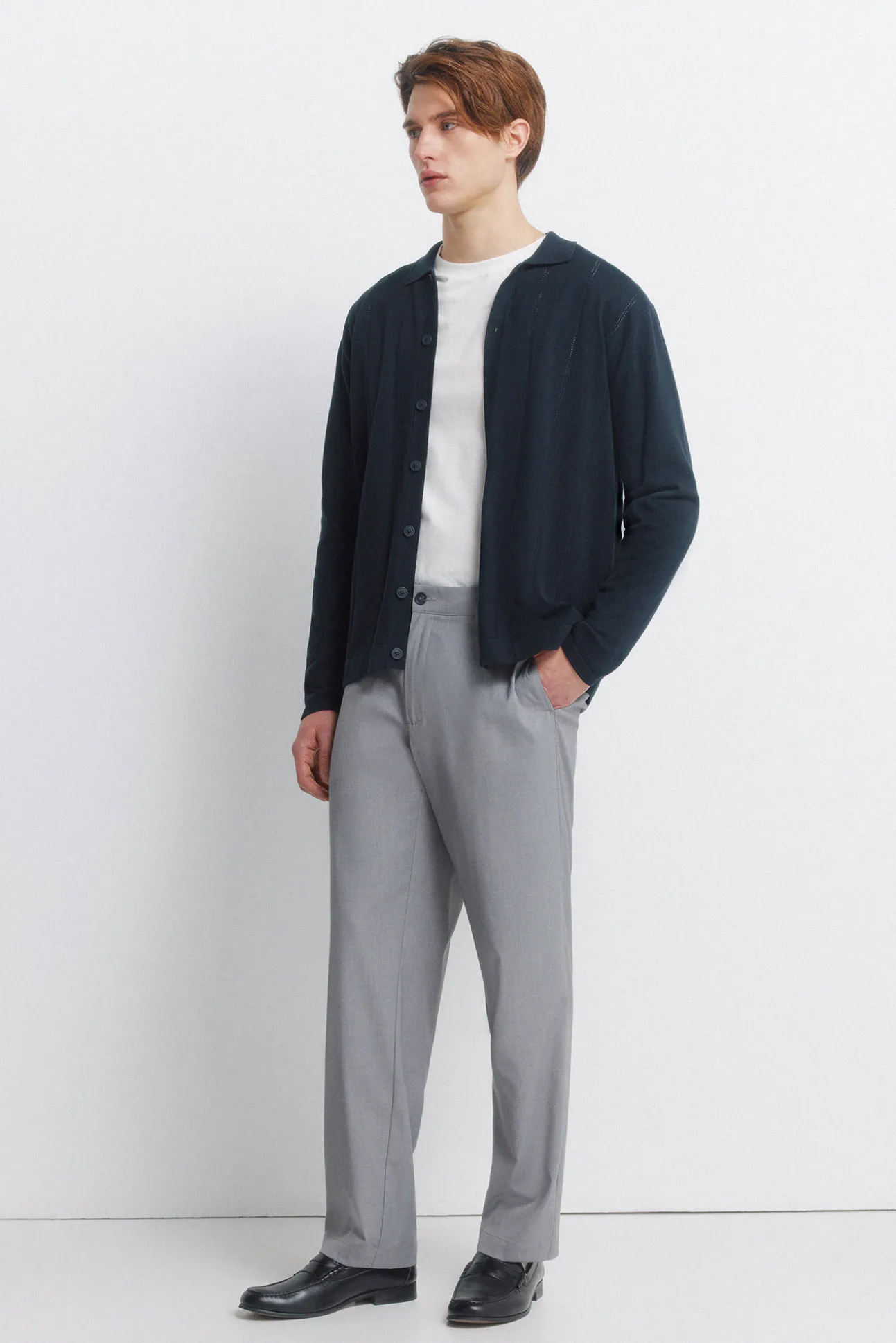 Cardigan à boutons col polo