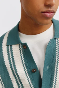Cardigan &agrave; rayures &agrave; boutons
