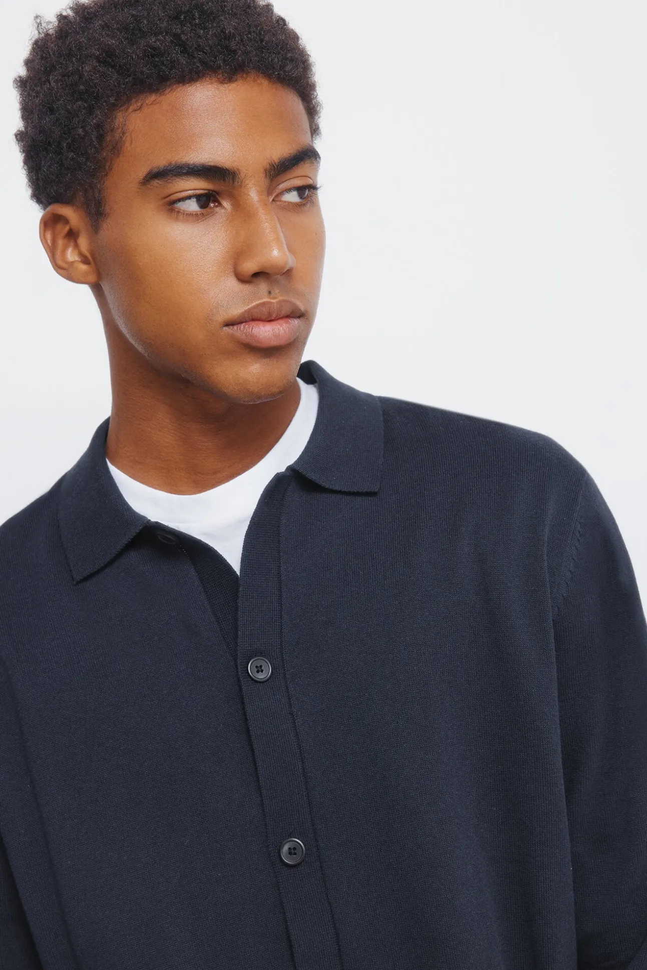 Cardigan boutonné à col polo