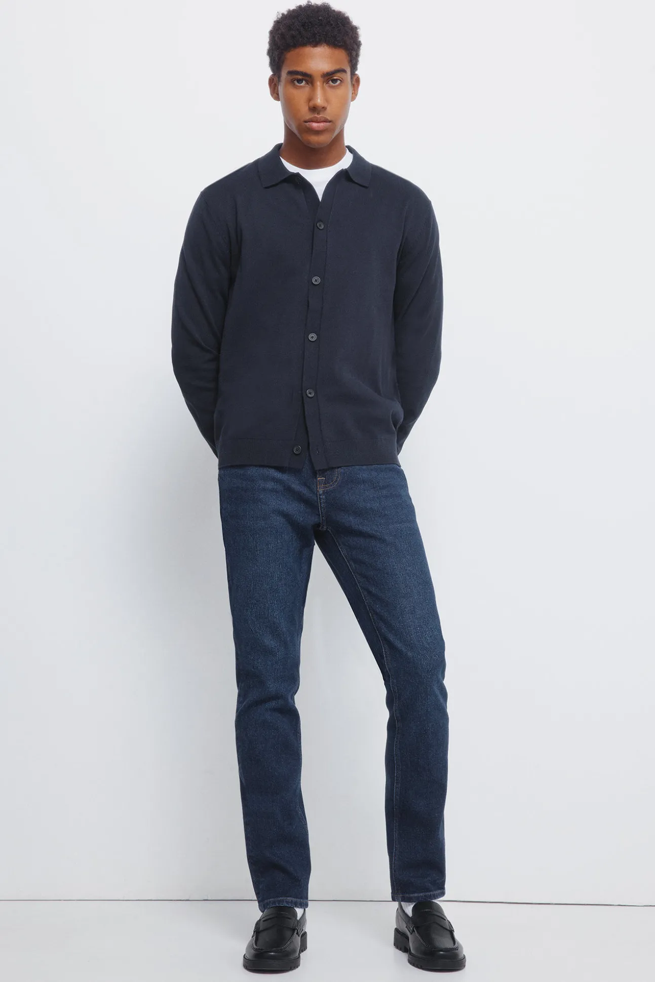 Cardigan boutonné à col polo
