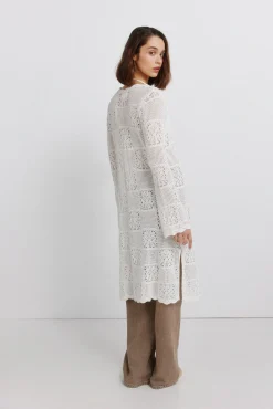 Cardigan long en pointelle