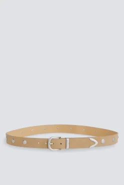Ceinture à clous en daim