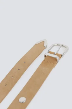 Ceinture &agrave; clous en daim