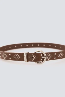 Ceinture boucle ronde à clous