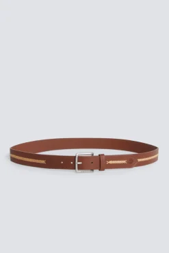 Ceinture effet cuir à motifs ethniques