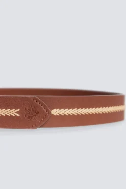 Ceinture effet cuir &agrave; motifs ethniques