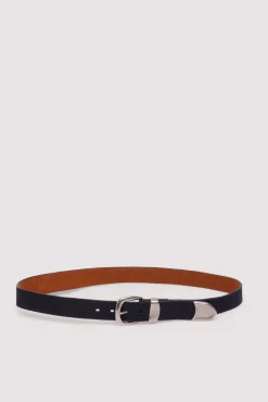 Ceinture effet cuir avec pointe en métal