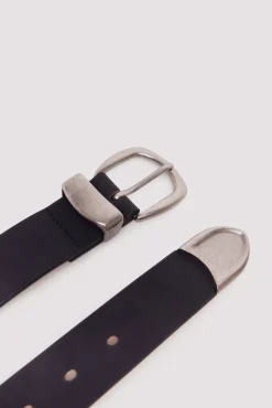 Ceinture effet cuir avec pointe en m&eacute;tal