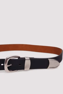 Ceinture effet cuir avec pointe en m&eacute;tal