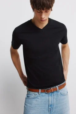 Ceinture effet cuir surpiqu&eacute;e
