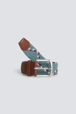 Ceinture tress&eacute;e unie &agrave; zigzag contrastant