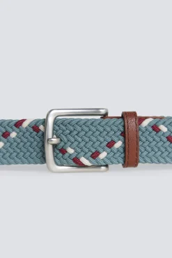 Ceinture tress&eacute;e unie &agrave; zigzag contrastant