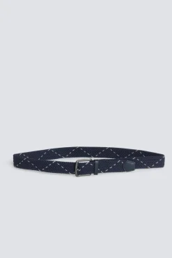 Ceinture tressée unie avec croix contrastante