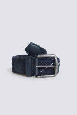 Ceinture tress&eacute;e unie avec croix contrastante