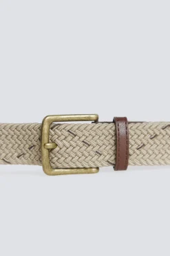 Ceinture tress&eacute;e unie avec croix contrastante