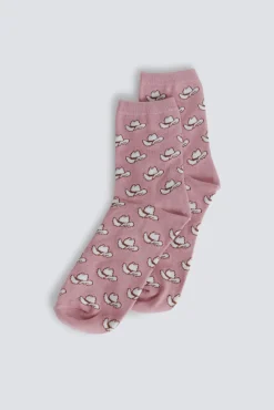 Chaussette longue à motifs chapeaux