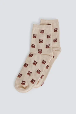 Chaussette longue à hiboux