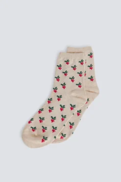 Chaussette longue imprimée radis