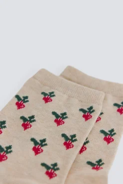 Chaussette longue imprim&eacute;e radis