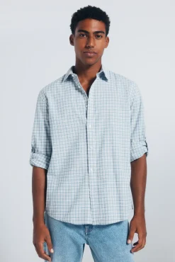 Chemise &agrave; carreaux en coton flamm&eacute;