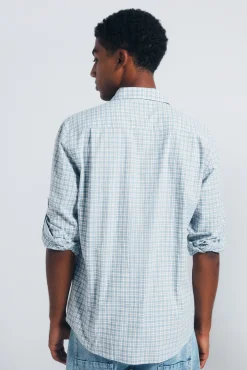 Chemise &agrave; carreaux en coton flamm&eacute;