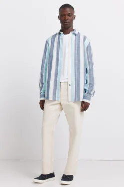 Chemise &agrave; rayures en coton