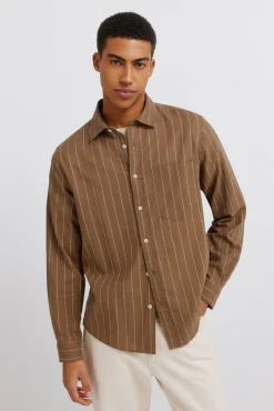 Chemise &agrave; rayures en lin