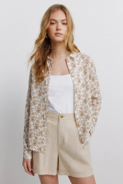 Chemise basique effet lin