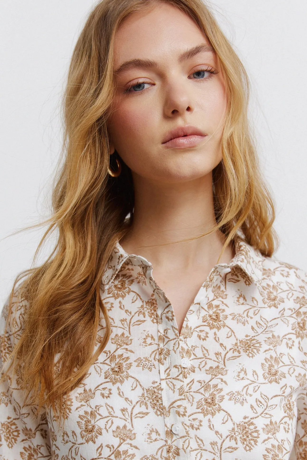 Chemise basique effet lin