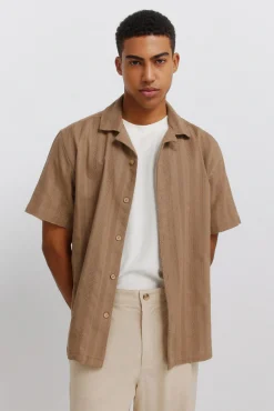 Chemise bowling manches courtes jacquard