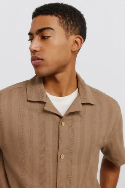 Chemise bowling manches courtes jacquard
