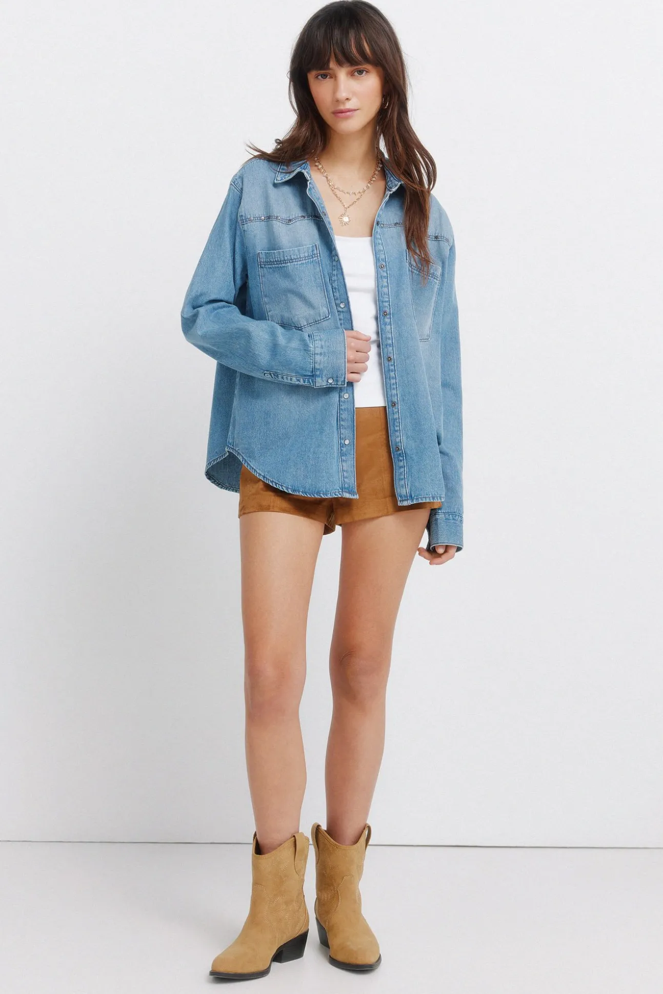 Chemise canezou en denim